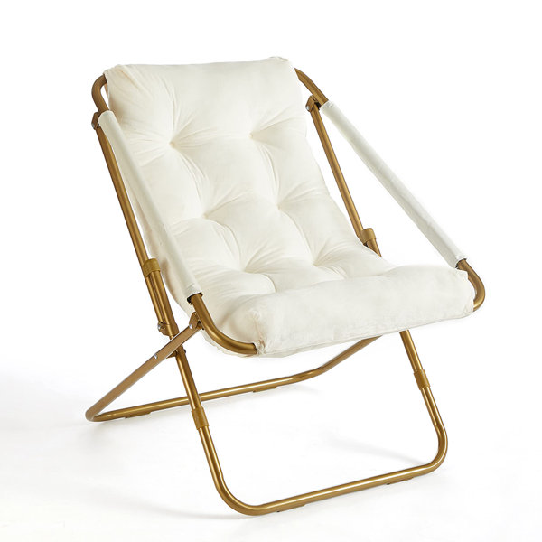 Everly Quinn Kalayia Steel Padded Patio Folding Chair Folding Chair